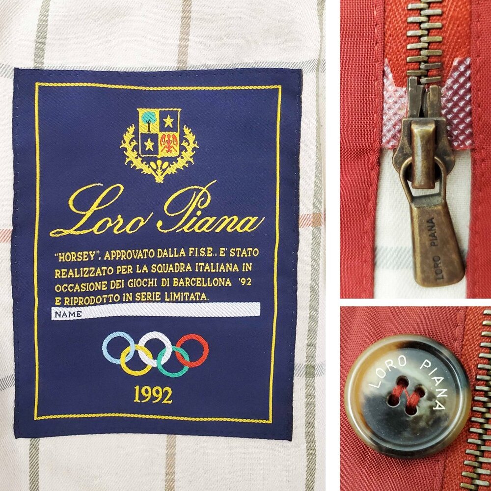VTG Loro Piana 1992 OLYMPICS TEAM Horsey JACKET W/Cashmere Lined DETACH VEST M - Picture 3 of 16